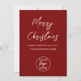 Tarjeta Festiva Personalized Merry Christmas Company Logo