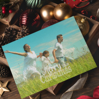 Tarjeta Festiva Personalized Merry Little Christmas Red White