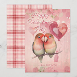 Tarjeta Festiva Personalized Message Parrot Animal Valentines Day