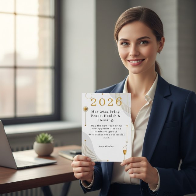 Tarjeta Festiva Personalized Modern Minimalist Business New Year  (Subido por el creador)