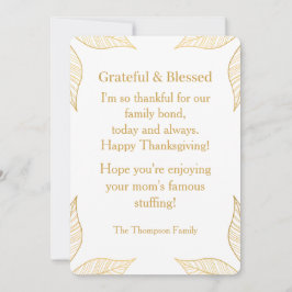 Tarjeta Festiva Personalized Modern Minimalist Thanksgiving