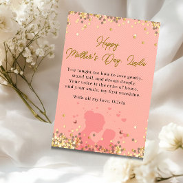 Tarjeta Festiva Personalized Mother’s Day Card Elegant Pink Love