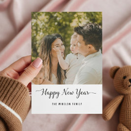Tarjeta Festiva Personalized One-Photo New Year Card 2026