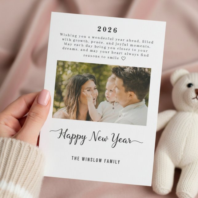 Tarjeta Festiva Personalized One-Photo New Year Card 2026 (Subido por el creador)