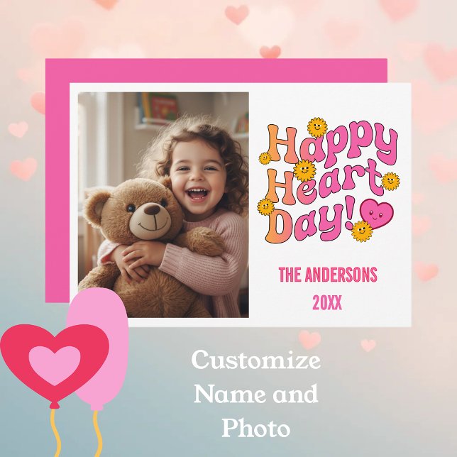 Tarjeta Festiva Personalized Photo & Name Valentine's (Subido por el creador)