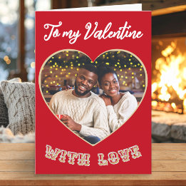 Tarjeta Festiva Personalized Photo Romantic Heart Valentine’s Day