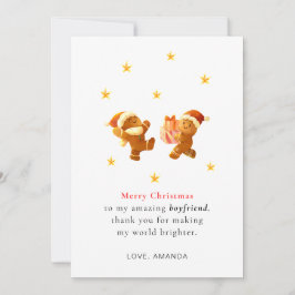 Tarjeta Festiva Personalized Romantic Boyfriend Christmas Card