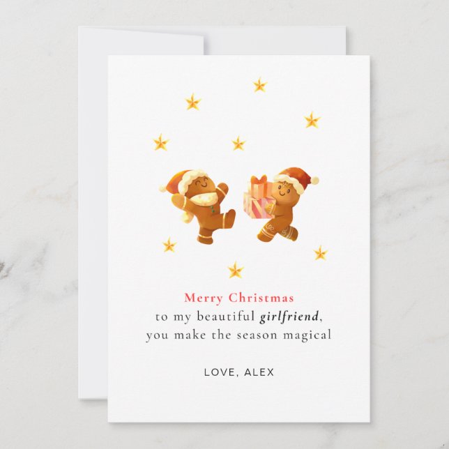 Tarjeta Festiva Personalized Romantic Girlfriend Christmas Card (Anverso)