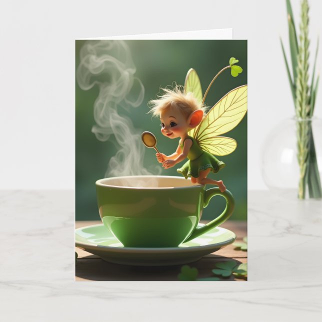 Tarjeta Festiva Personalized St. Patrick's Day Fairy Card (Anverso)