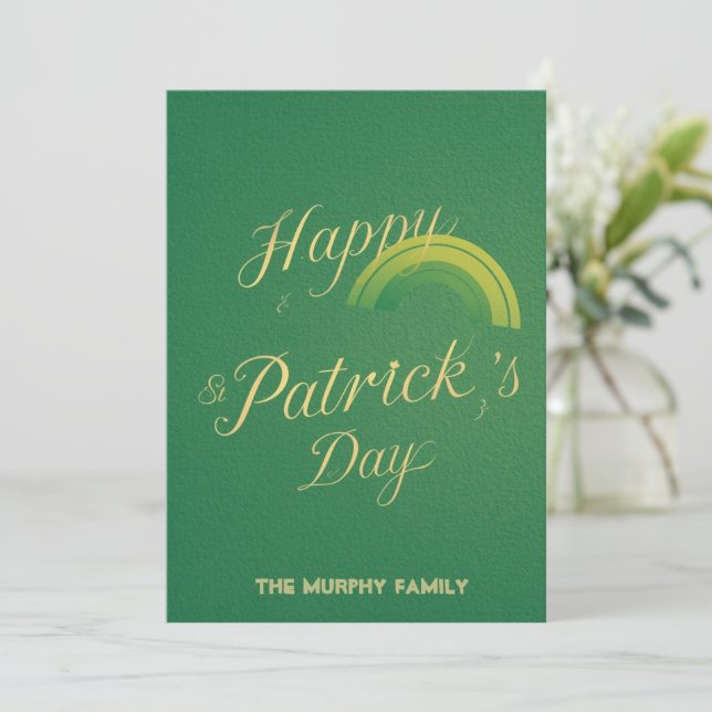 Tarjeta Festiva Personalized St Patrick's Day Holiday Card (Anverso de pie)