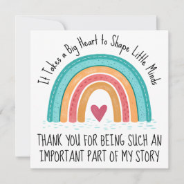 Tarjeta Festiva Personalized Teacher Thank You Card Rainbow Design