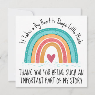 Tarjeta Festiva Personalized Teacher Thank You Card Rainbow Design