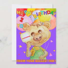 Tarjeta Festiva Personalized two years old birthday greeting card