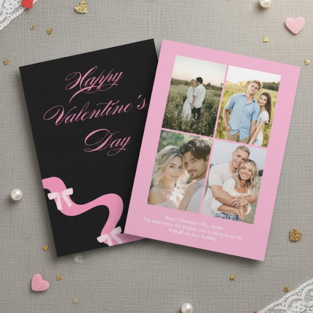 Tarjeta Festiva Personalized Valentine’s Day Card with Photo pink (Subido por el creador)