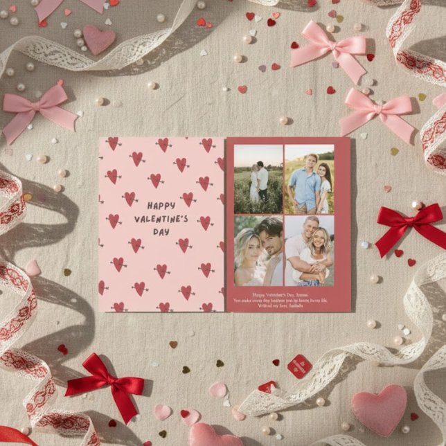 Tarjeta Festiva Personalized Valentine’s Day Card with Photo pink (Subido por el creador)