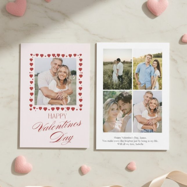 Tarjeta Festiva Personalized Valentine’s Day Card with Photo pink (Subido por el creador)