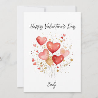 Tarjeta Festiva Personalized Valentine’s Day Heart Balloon Card
