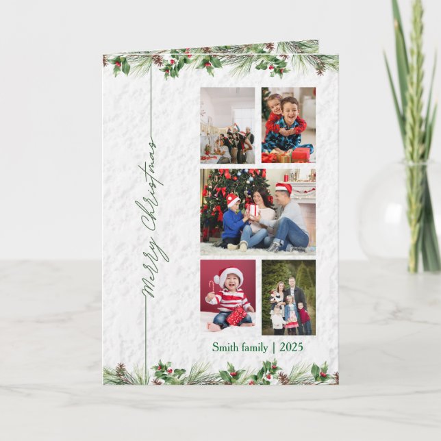 Tarjeta Festiva Personlized Merry Christmas Photo Card (Anverso)