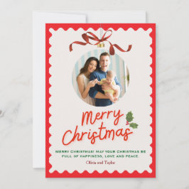 Tarjeta Festiva Personlized Merry Christmas Photo Card