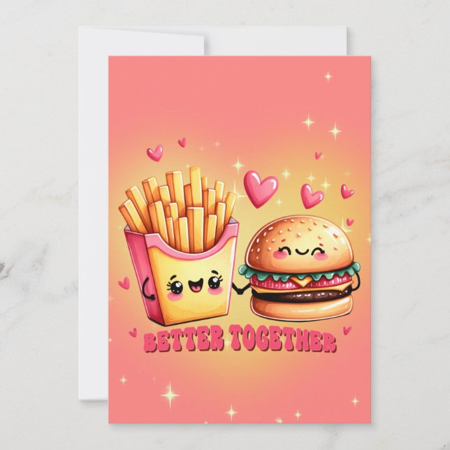 Tarjeta Festiva Pertenecemos Juntos A La Burger Y A Los Fries Amam (Anverso)