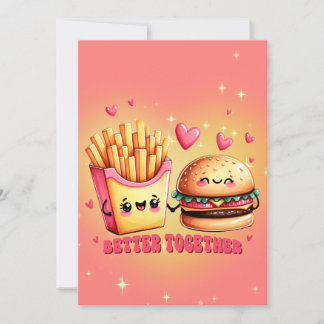 Tarjeta Festiva Pertenecemos Juntos A La Burger Y A Los Fries Amam