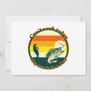 Tarjeta Festiva Pesca divertida no puede funcionar Hoy mi brazo es
