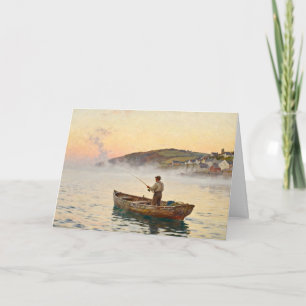 Tarjeta Festiva Pesca Temprano en la Mañana Día del Padre