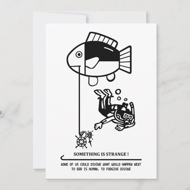 Tarjeta Festiva Pescado atrapa humanos (Anverso)