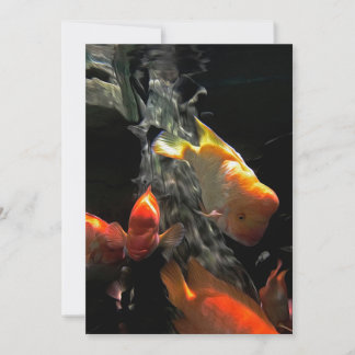 Tarjeta Festiva Pescado de oro |Acuario colorido