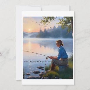 Tarjeta Festiva Pescado... Porque Dios dijo que puedo - Camping