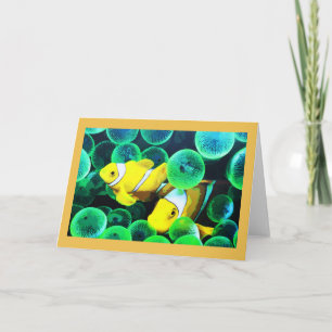 Tarjeta Festiva Pescado tropical amarillo en Madeira