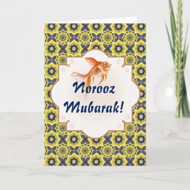 Tarjeta Festiva Pescados de Norooz Mubarak Khatam (Anverso)