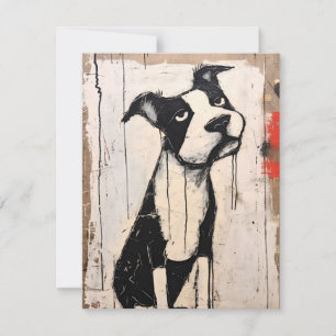 Tarjeta Festiva Pestaña blanca y negra suave