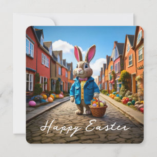 Tarjeta Festiva Peter Easter Bunny Easter Egong Basket