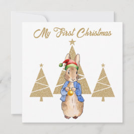 Tarjeta Festiva Peter, el conejo Santa Hat árbol de la primera Nav