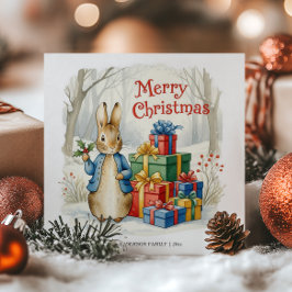 Tarjeta Festiva Peter Rabbit Merry Christmas