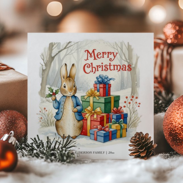 Tarjeta Festiva Peter Rabbit Merry Christmas (Subido por el creador)