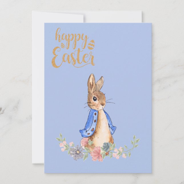 Tarjeta Festiva Peter the Rabbit feliz Pascua (Anverso)