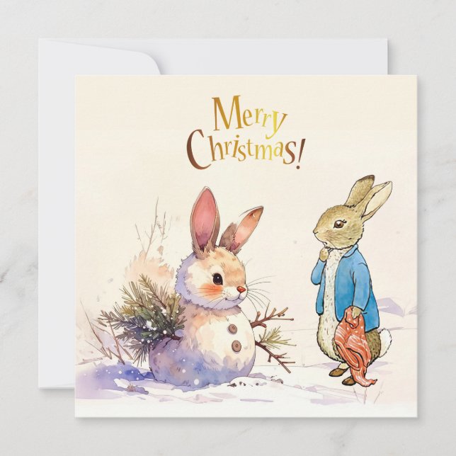 Tarjeta Festiva Peter the Rabbit & Snow Bunny Magic (Anverso)