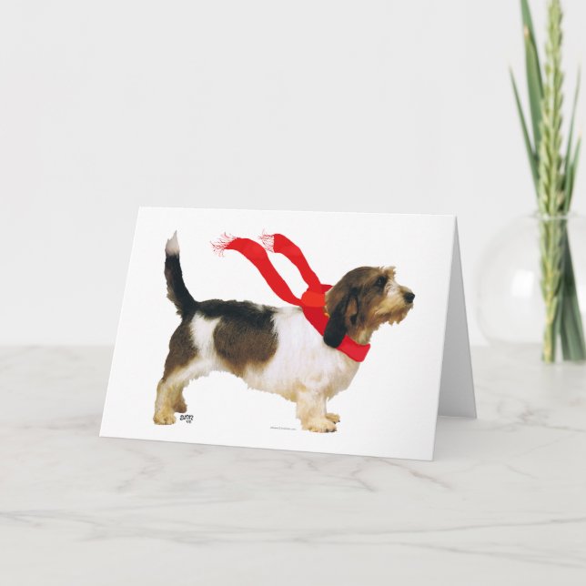Tarjeta Festiva Petit Basset Griffon Vendeen (Anverso)