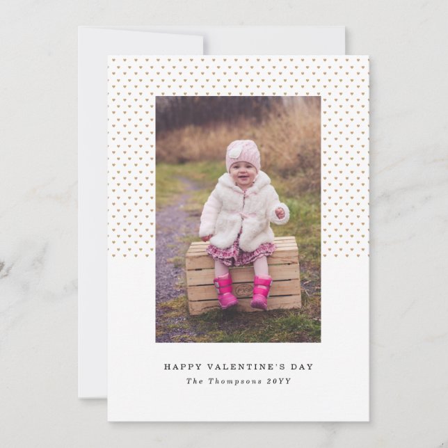 Tarjeta Festiva Petite Hearts Photo Valentine (Anverso)