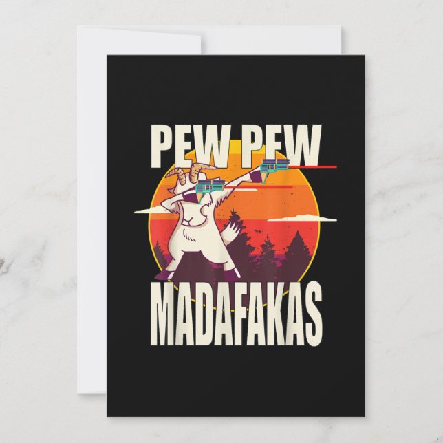 Tarjeta Festiva Pew Pew Madafakas (Anverso)