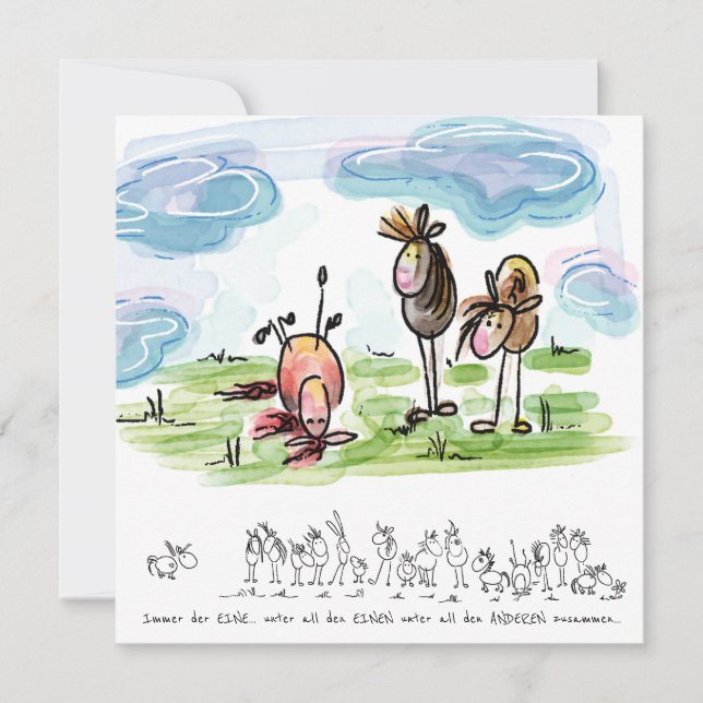 Tarjeta Festiva Pferdekarte, lustige Karte für Pferdeliebhaber (Anverso)