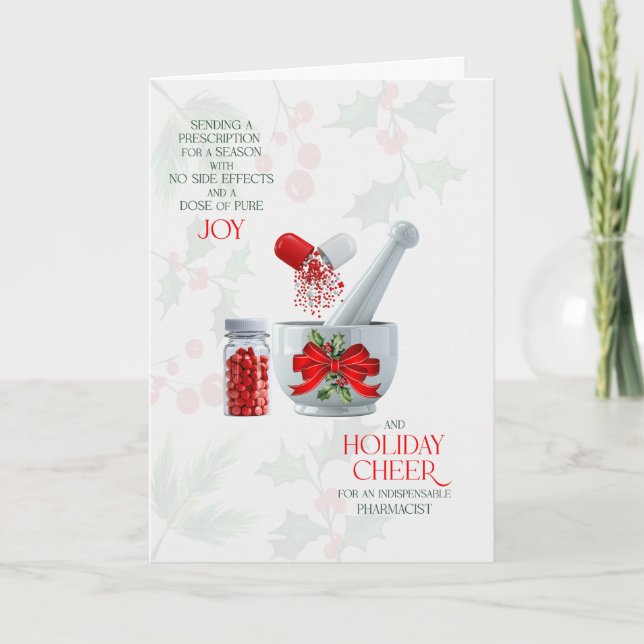 Tarjeta Festiva Pharmacist Dose of Pure Joy and Seasonal Cheer (Anverso)