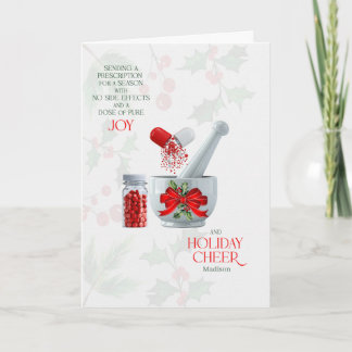Tarjeta Festiva Pharmacist Dose of Pure Joy with Name