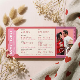 Tarjeta Festiva Photo Boarding Pass To Love Plane Ticket Valentine