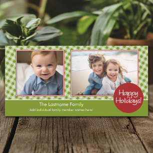 Tarjeta Festiva Photo Card: Happy Holidays - 2 photos - horizontal