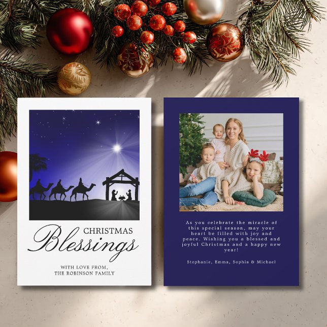 Tarjeta Festiva Photo Christmas Nativity Scene Christian Blessing (Subido por el creador)