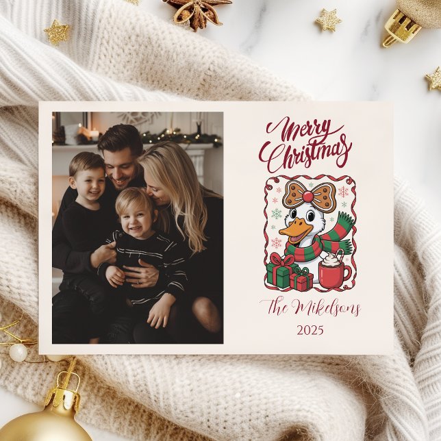 Tarjeta Festiva Photo Cozy Duck Christmas (Subido por el creador)