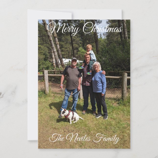 Tarjeta Festiva Photo Greeting Card Merry Christmas Customize  (Anverso)